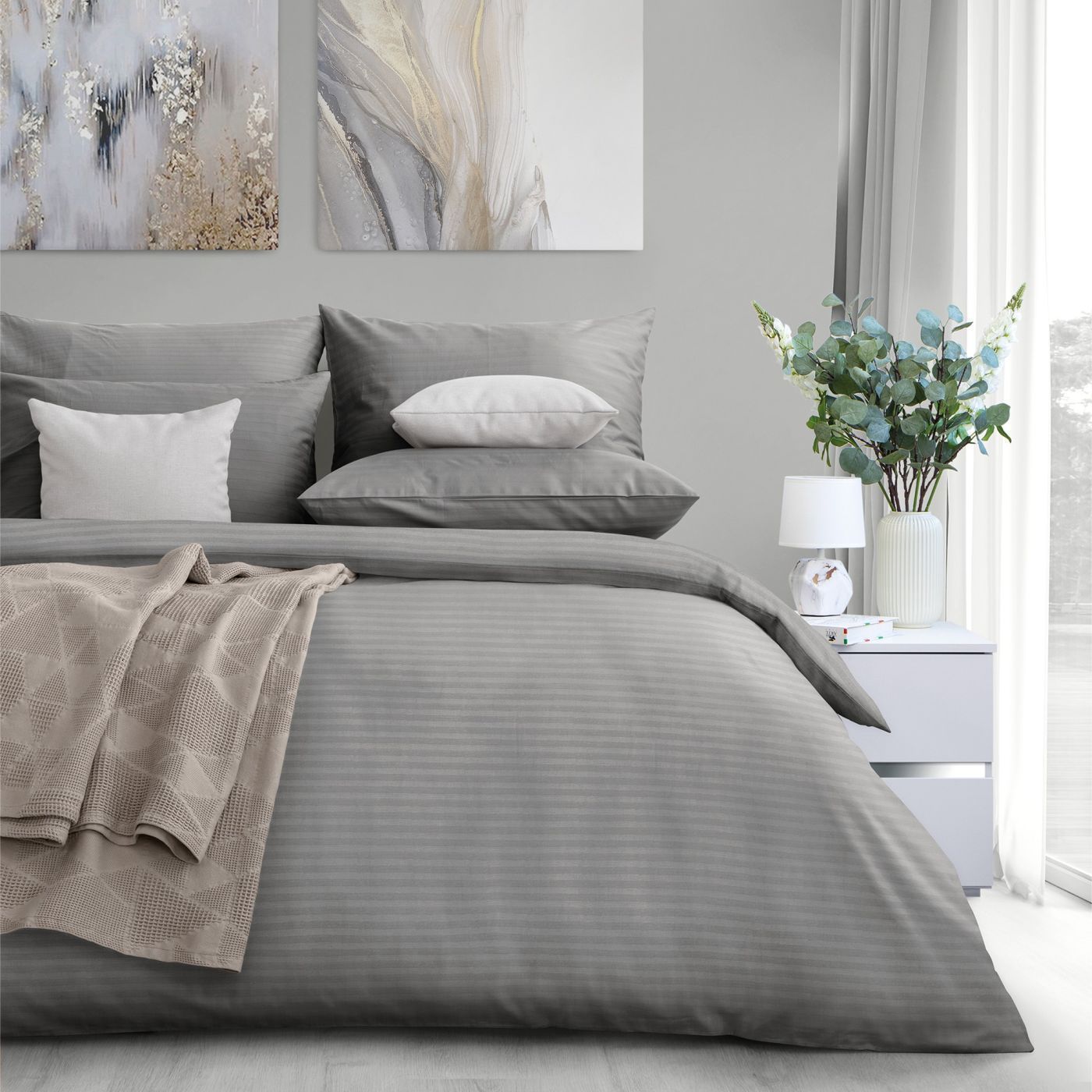 Комплект постельного белья Stripe Premium Gray